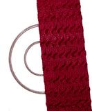 Dark Maroon Colour Spiral Net Embroidery Fabric