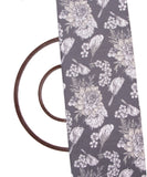 Grey Colour Floral Print Twill Fabric