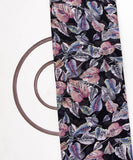 Black Colour Leaf Print Georgette Fabric
