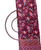 Dark Brown Colour Floral Digital Print Pleated Chinon Fabric