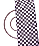 Black Color Geometric Chess Print Satin Fabric