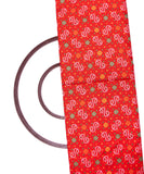 Red Colour Bandhani Pattern Silk Jacquard Fabric