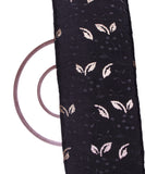 Black Colour Thread Sequin Embroidery Pure Chinon Silk Fabric