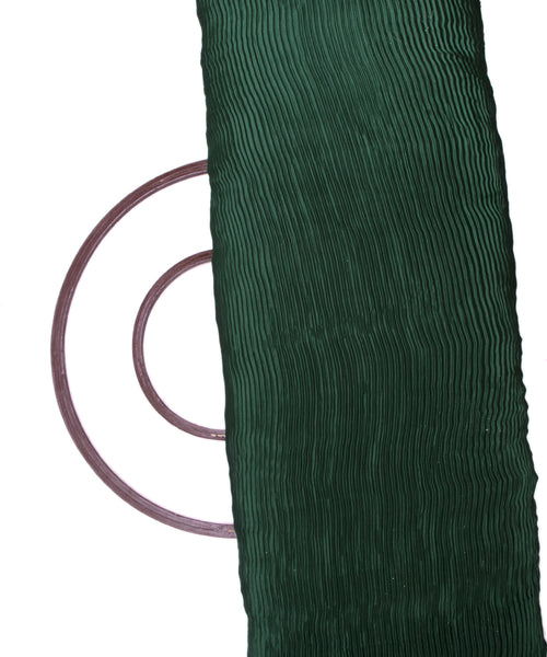 Dark Green Colour Plain Pleated Satin Fabric