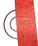 Red Colour Floral Pattern Silk Jacquard Fabric