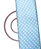 Light Blue Colour Polka Dots Print Satin Fabric