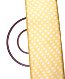 Yellow Colour Polka Dots Print Satin Fabric