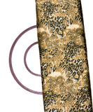 Golden Brown Colour Animal Print Satin Fabric