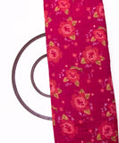 Maroon Colour Floral Print Pleated Digital Print Muslin Fabric