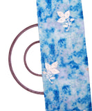 Blue Colour Digital Tie Dye Print Georgette Gota Embroidery Fabric