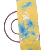 Yellow Colour Digital Tie Dye Print Georgette Gota Embroidery Fabric