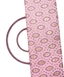 Pink Colour Foil Geometric Print Khadi Silk Fabric