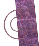 Purple Colour Paisley Print Chiffon Fabric