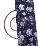 Dark Blue Colour Floral Print Chiffon Fabric
