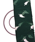 Bottle Green Colour leaf Embroidery Organza Silk Fabric