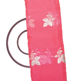 Neon Pink Colour Floral Embroidery Organza Silk Fabric