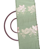 Mint Green Colour Floral Embroidery Organza Silk Fabric