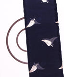 Dark Blue Colour leaf Embroidery Organza Silk Fabric