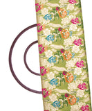 Pista Green Colour Floral Pattern Organza Gota Brocade Silk Fabric