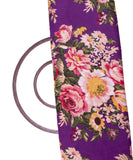 Purple Colour Floral Print Cotton Fabric
