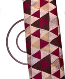 Maroon Colour Geometric Print Cotton Fabric