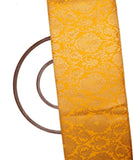 Yellow Colour Floral Banarasi Brocade Silk Fabric