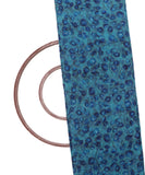 Blue Colour Leaf Print Digital Organza Fabric