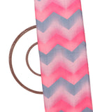 Pink Colour Zig - Zag Print Cotton Linen Fabric