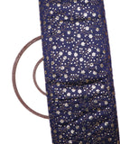 Navy Blue Colour Sequin Zari Embroidery Raw Silk Fabric