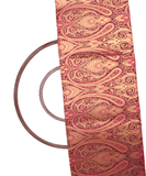 Maroon Colour Paisley Pattern Banarasi Brocade Silk Fabric