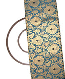 Blue Colour Floral Banarasi Brocade Silk Fabric