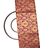 Onion Colour Floral Banarasi Brocade Silk Fabric