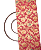 Gajari Colour Floral Design Jacquard Brocade Silk Fabric