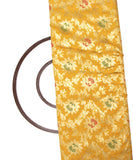 Yellow Colour Floral Design Jacquard Brocade Silk Fabric