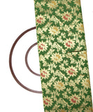 Dark Green Colour Floral Design Jacquard Brocade Silk Fabric