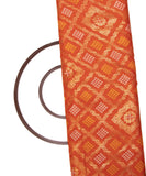 Orange Colour Bandhej Kota Doria Foil Print Fabric