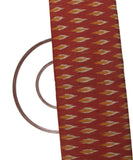 Rust Red Color Ikat Cotton Fabric