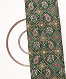 Forest Green Colour Traditional Print Kota Doria Fabric