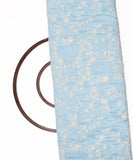 Light Blue Color Thread Embroidery Modal Chanderi Fabric