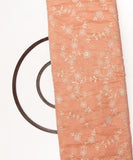 Peach Color Thread Embroidery Modal Chanderi Fabric