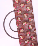 Brown Colour Floral Design Digital Print Cotton Fabric