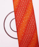Orange Colour Bandhani Foil Print Glazed Cotton Fabric
