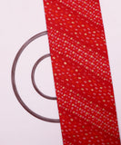 Red Colour Bandhani Foil Print Glazed Cotton Fabric