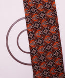 Brown and Orange Ajrakh Print Rayon Fabric