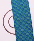 Blue Colour Leaf Print Cotton Fabric