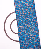 Peacock Blue Colour Floral Pattern Cotton Fabric