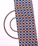 Blue Colour Zig Zag Print Rayon Fabric