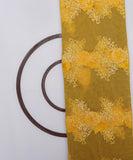 Yellow Colour Floral Embroidery Net Fabric