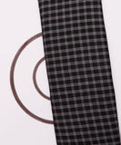 Black Colour Check Pattern Cotton Khadi Handloom Fabric