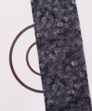 Black Colour Monochrome Flower Print Organza Fabric